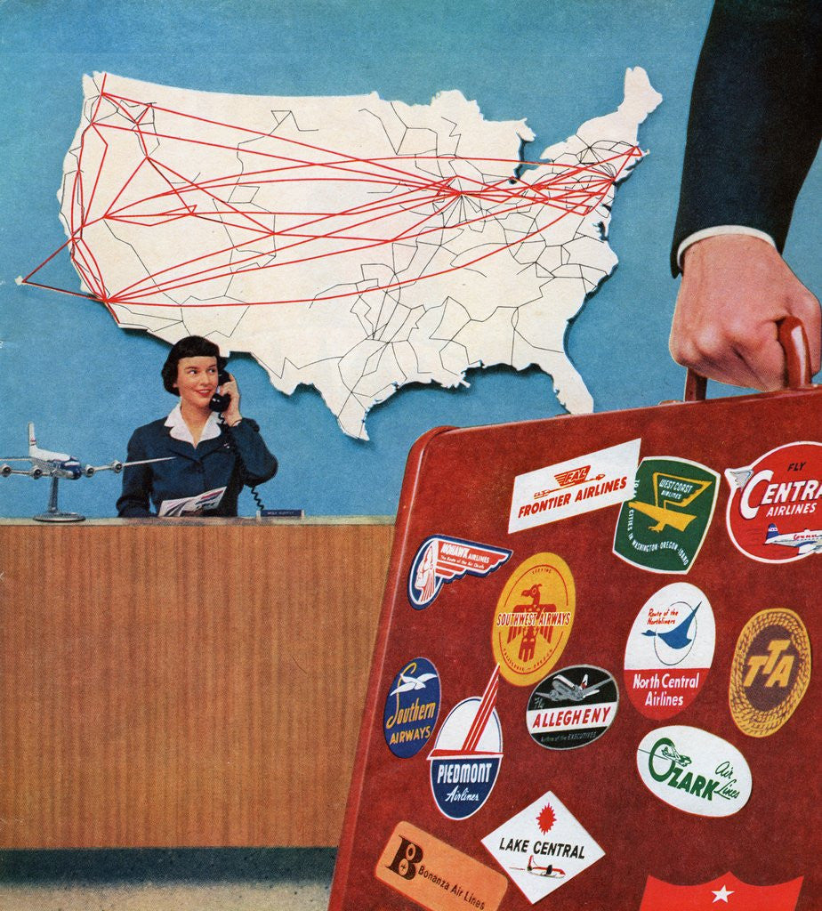 Detail of Frequent Business Traveller Checking-In at the Airport. by Anonymous