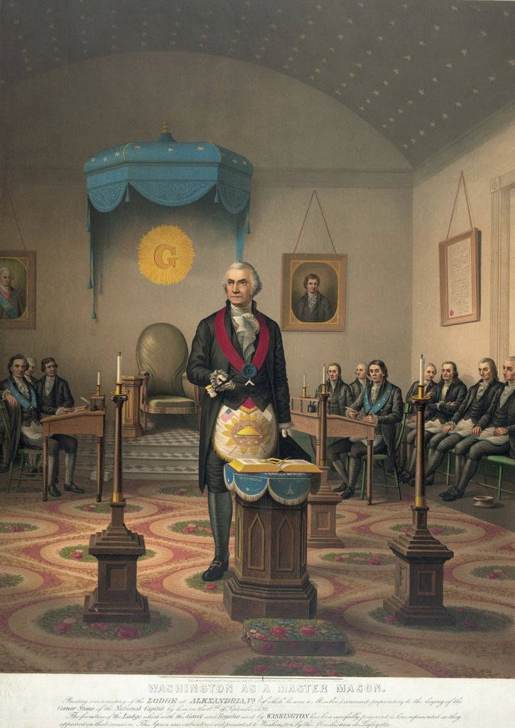 Detail of George Washington at meeting of Masonic Lodge by Anonymous
