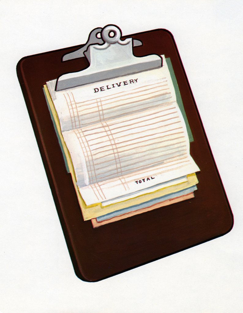 Detail of 1960s Illustration of a Vintage Clipboard. by Anonymous