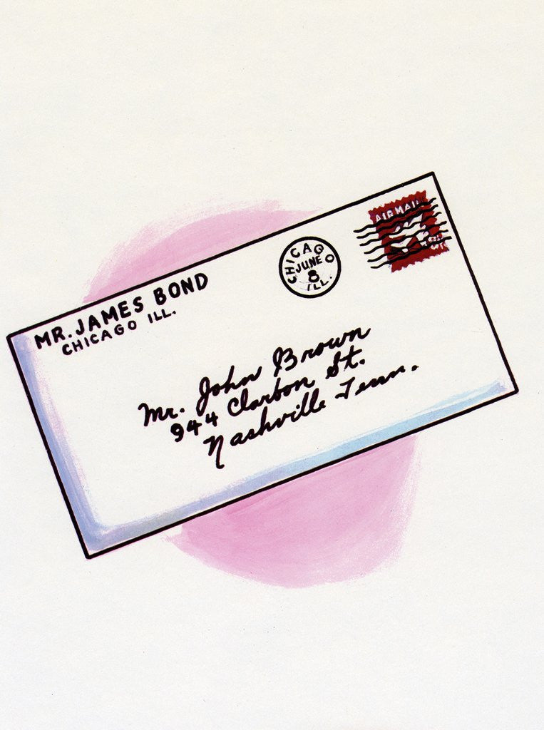 Detail of 1960s Illustration of a Hand-Written Letter. by Anonymous