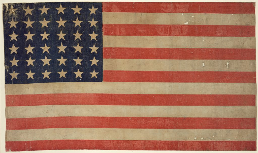 Detail of Thirty-six star American flag by Corbis