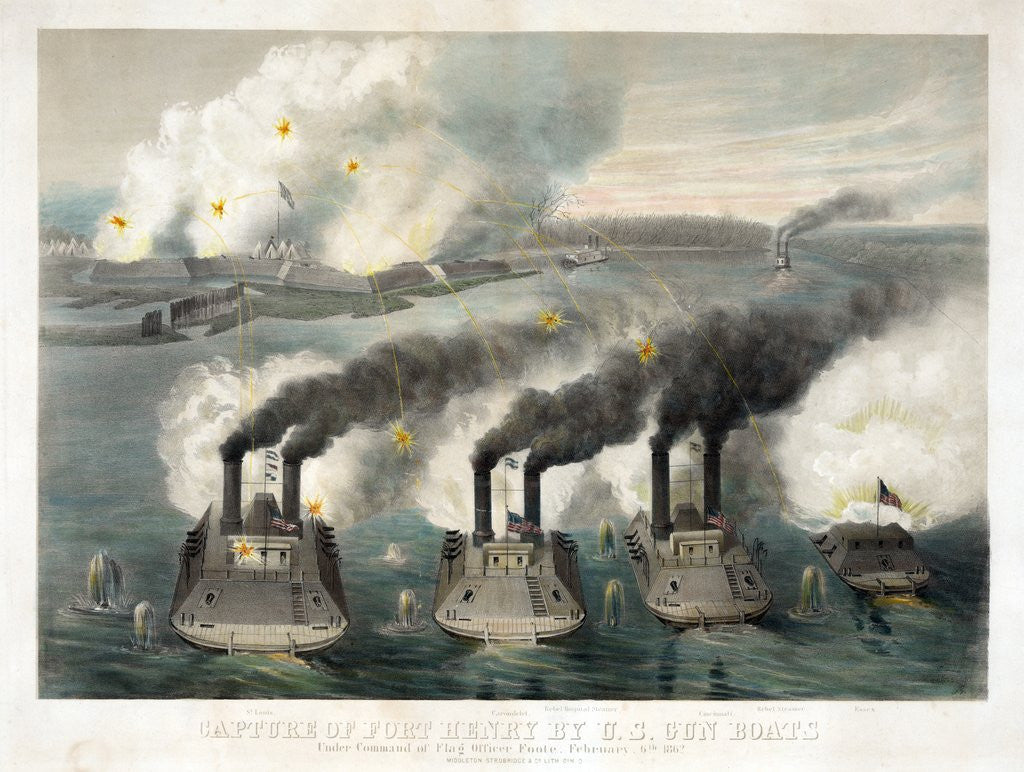 Detail of Capture of Fort Henry by U.S. Ironclad Gunboats