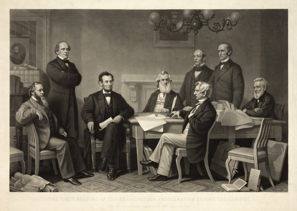 Detail of The First Reading of the Emancipation Proclamation Before the Cabinet by Corbis