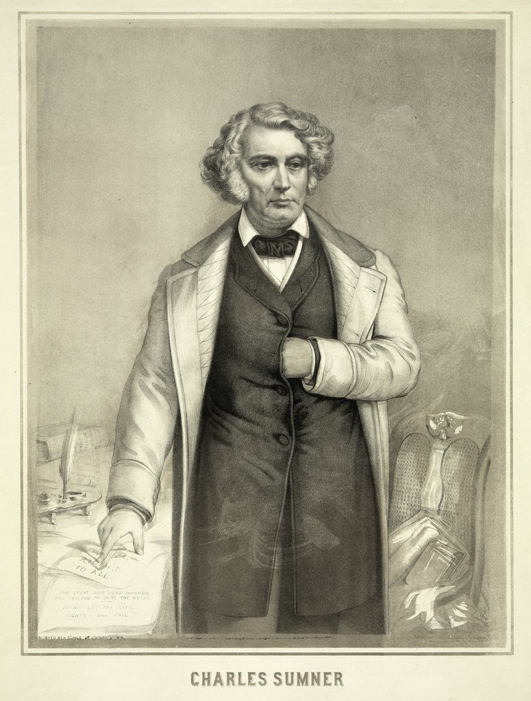 Detail of Portrait of Charles Sumner by Anonymous