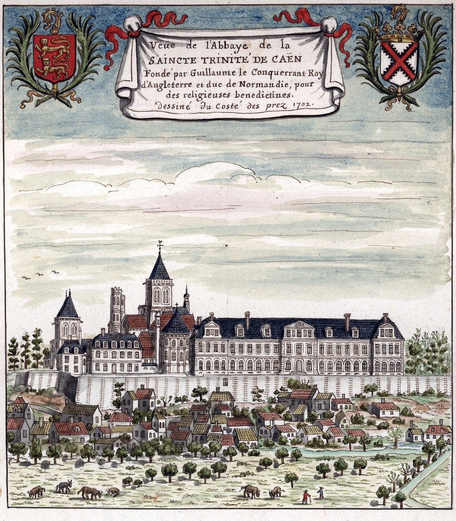 Detail of View of the Abbey of the Holy Trinity in Caen by Anonymous