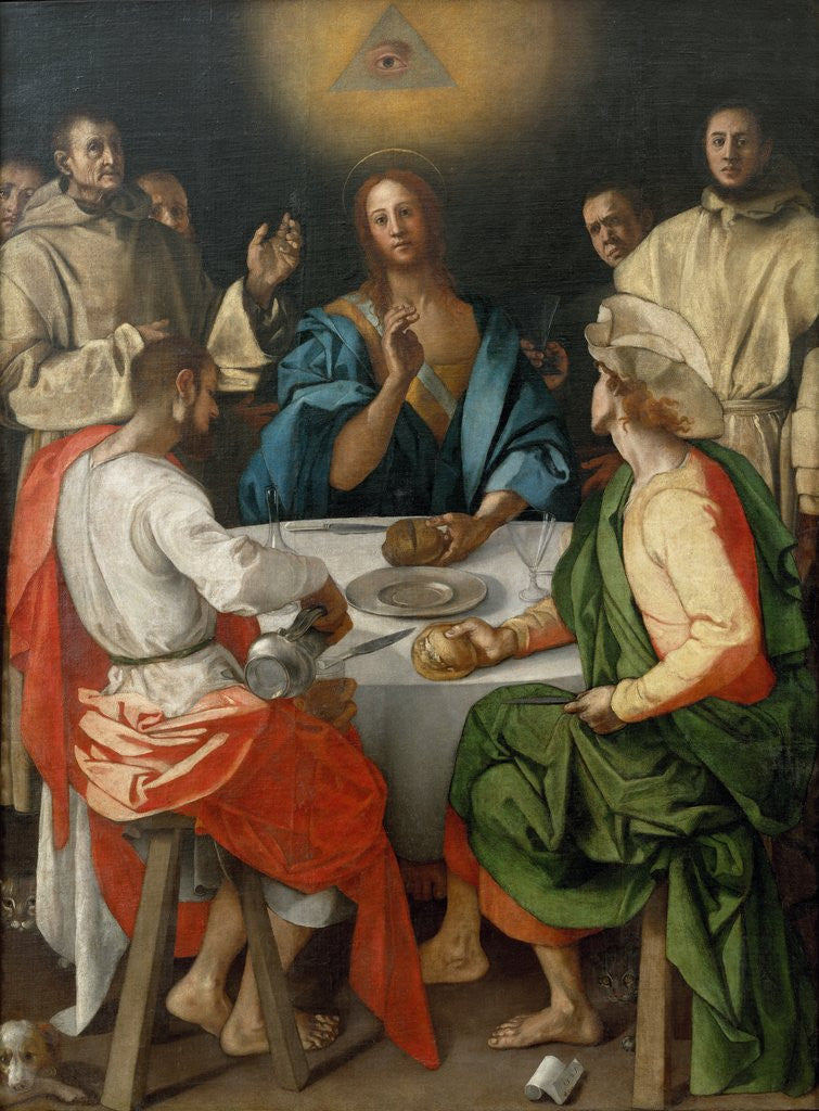 Detail of Cena in Emmaus (Supper at Emmaus) by Pontormo