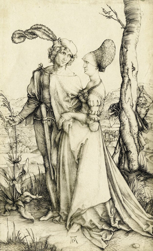 Detail of Promenade (Young Couple Threatened by Death) by Albrecht Dürer