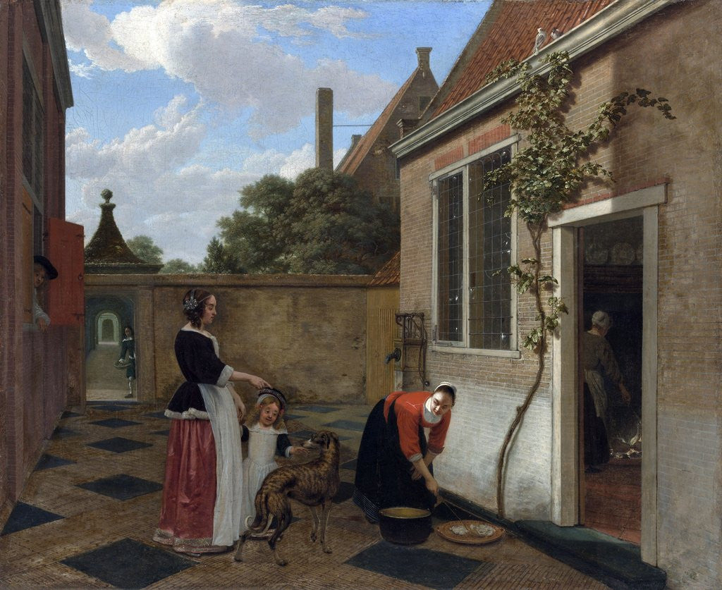 Detail of Scene in a Courtyard by Ludolf de Jongh