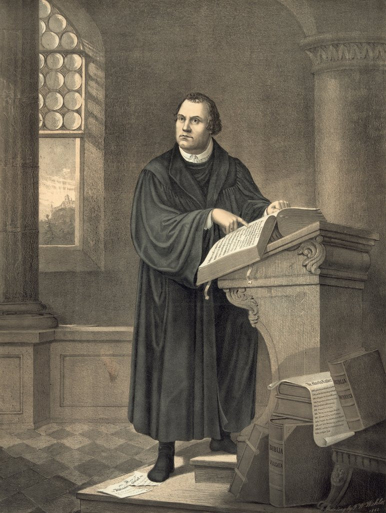 Detail of Martin Luther in his study by Anonymous