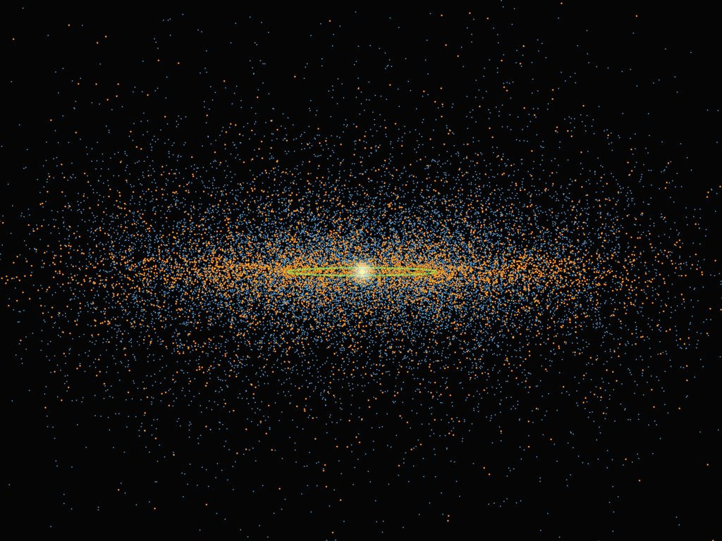 Detail of Diagram showing potentially hazardous asteroids, or PHAs and other near-Earth asteroids (NEAs) by Anonymous