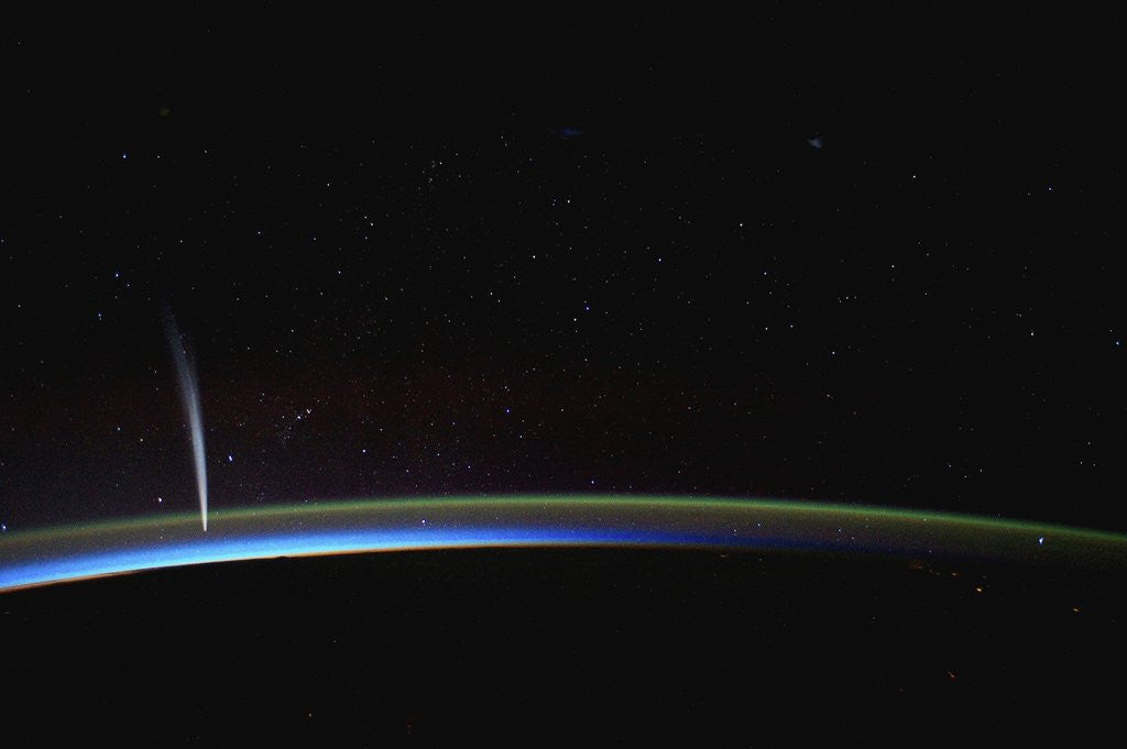 Detail of Comet Lovejoy photographed from orbit aboard the International Space Station by Anonymous