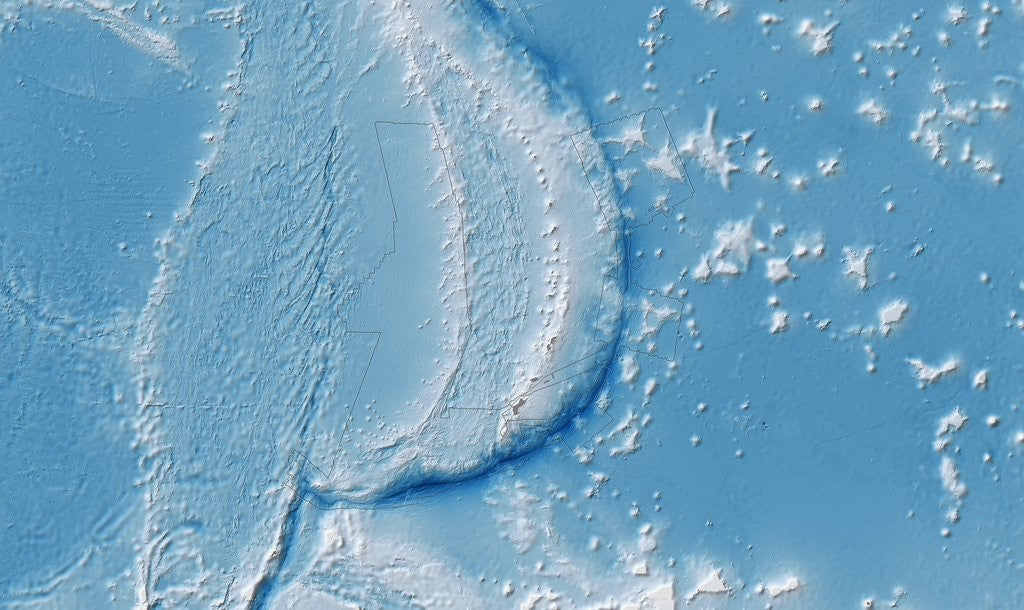 Detail of Map of the Mariana Trench by Anonymous