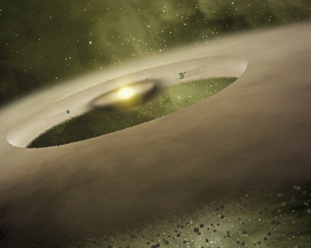 Detail of Artist's Conception of Planets Forming Around a Sun-like Star by Anonymous