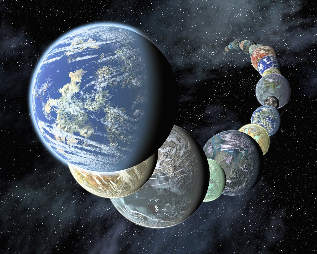 Detail of Artist's Conception of Rocky, Terrestrial Worlds by Anonymous