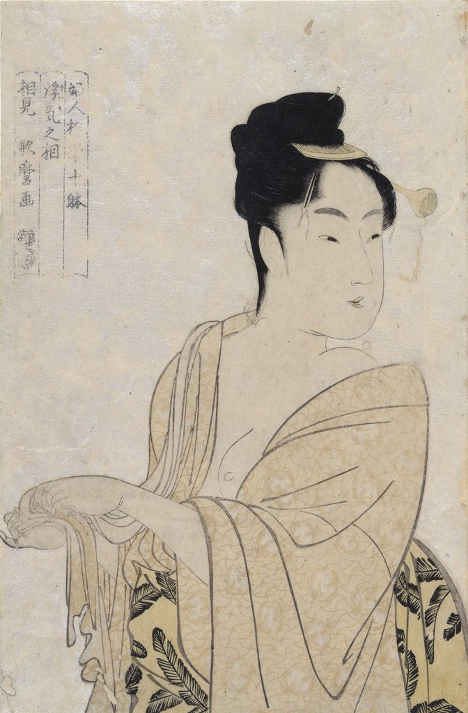 Detail of Flirtatious Lover by Kitagawa Utamaro