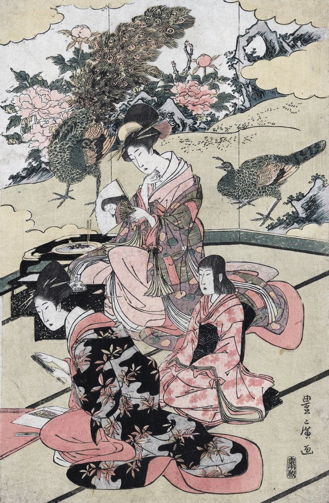 Detail of A DaimyÅ�'s mansion by Utagawa Toyohiro