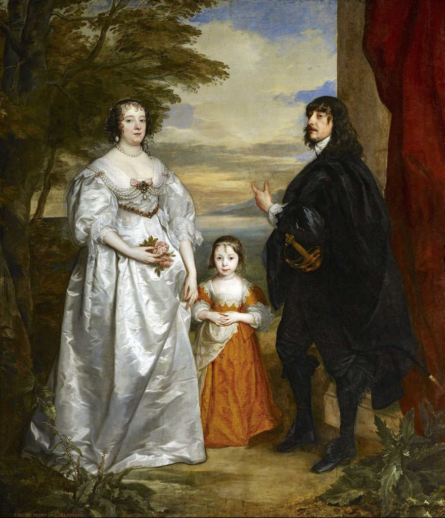 Detail of James, Seventh Earl of Derby, His Lady and Child by Anthony van Dyck