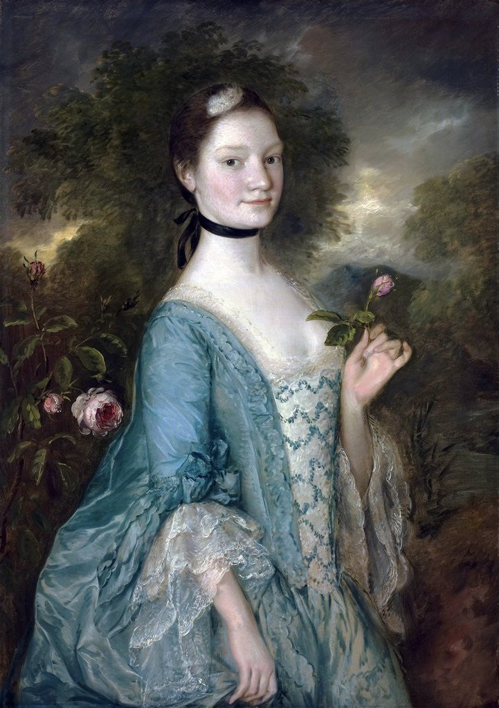 Detail of Sarah, Lady Innes by Thomas Gainsborough