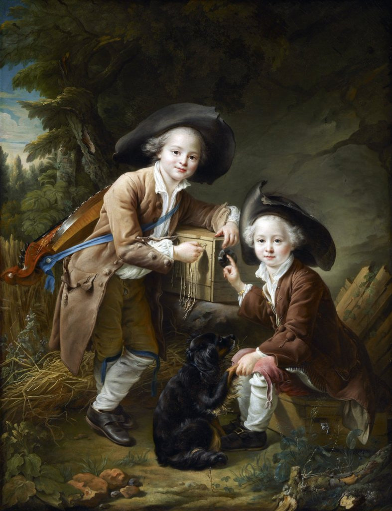 Detail of The Comte and Chevalier de Choiseul as Savoyards by François-Hubert Drouais