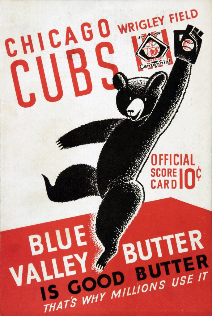 Detail of 1939 Chicago Cubs baseball scorecard by Corbis