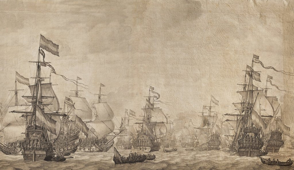 Detail of The Dutch Fleet under Sail by Willem van de Velde the Elder