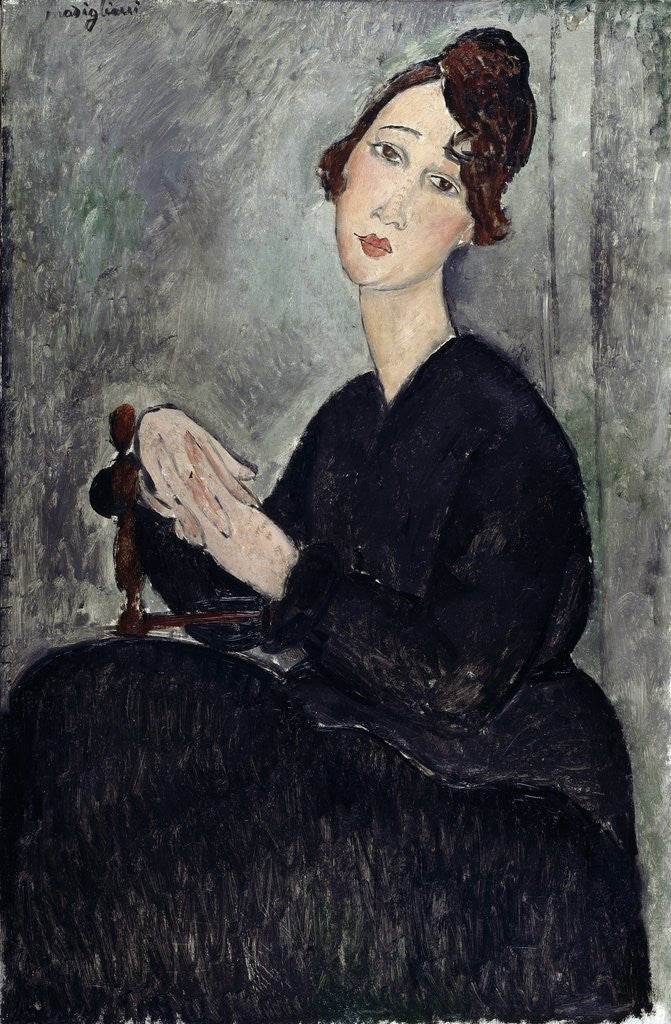 Detail of Portrait of Dedie (Odette Hayden) by Amedeo Modigliani