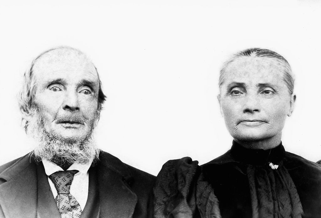 Portrait of a husband and wife, ca. 1890 by Corbis
