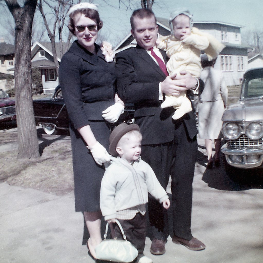 Detail of Young family dressed in the Sunday best, ca. 1960. by Anonymous