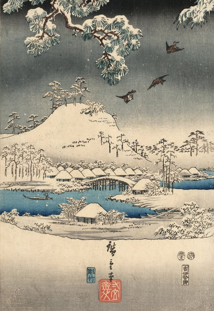 Detail of A modern version of the Tale of Genji in snow scenes by Anonymous