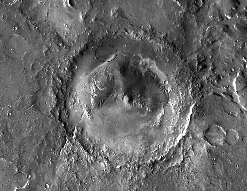 Detail of Gale Crater: Landing Site of Mars Rover Curiosity by Anonymous