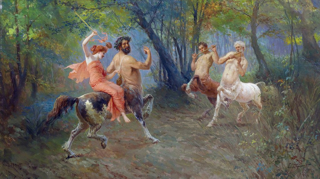 Detail of Greek Centaurs Celebrating with a Lapith Woman by Edoardo Ettore Forti