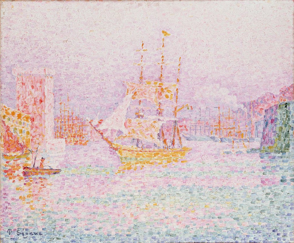 Detail of The Harbour at Marseilles by Paul Signac