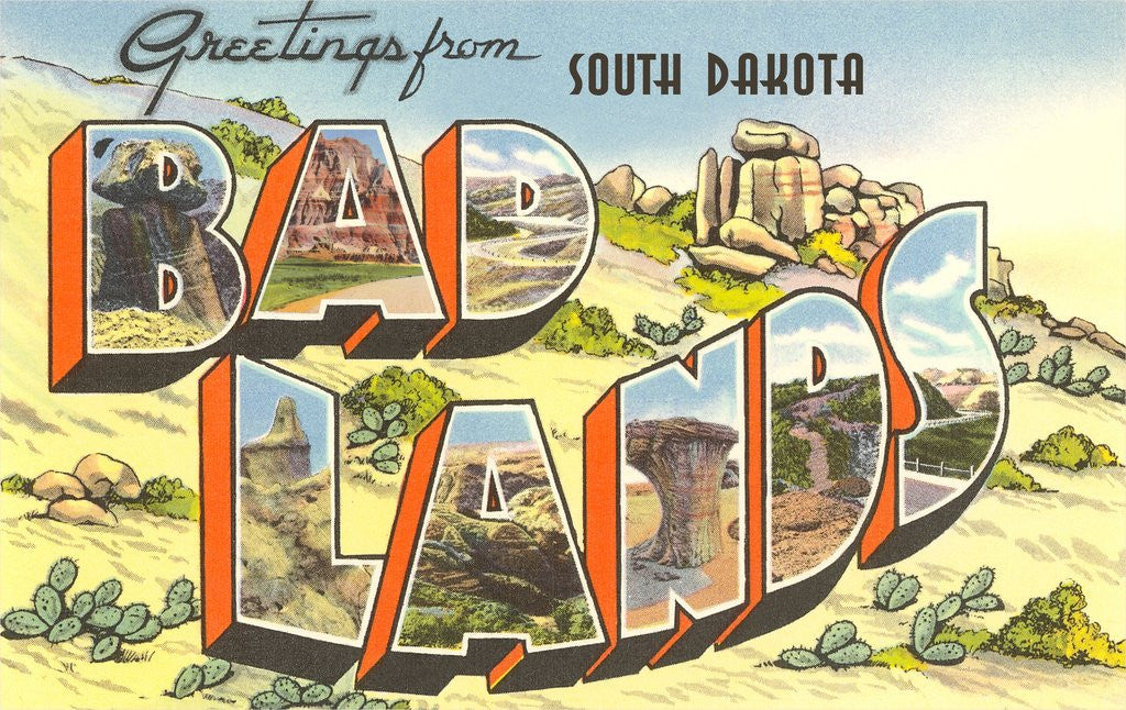 Detail of Greetings from Badlands, South Dakota by Anonymous