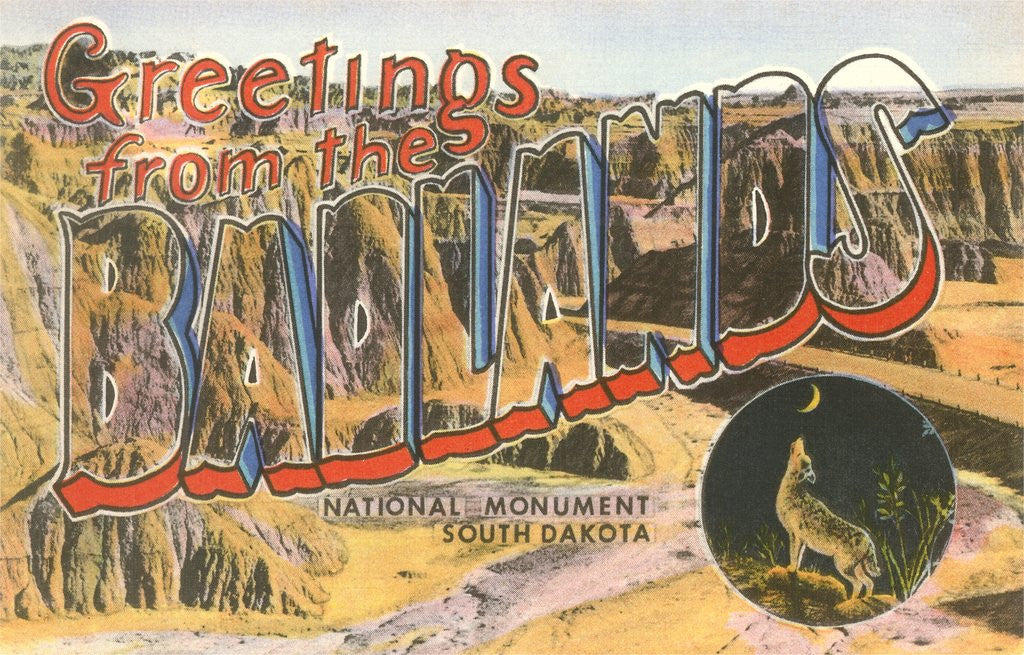Detail of Greetings from the Badlands National Monument, South Dakota by Anonymous