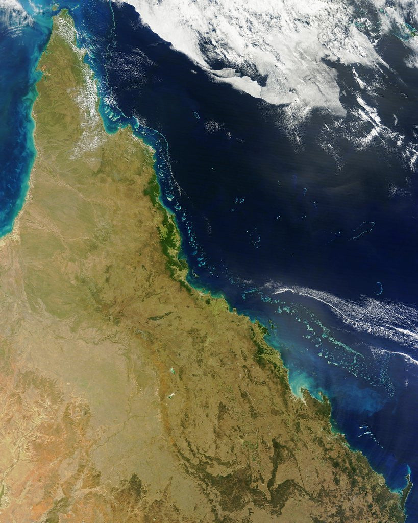 Detail of Satellite view of the Great Barrier Reef by Anonymous