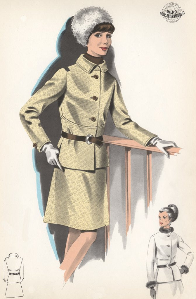Detail of Two women modeling outerwear by Anonymous