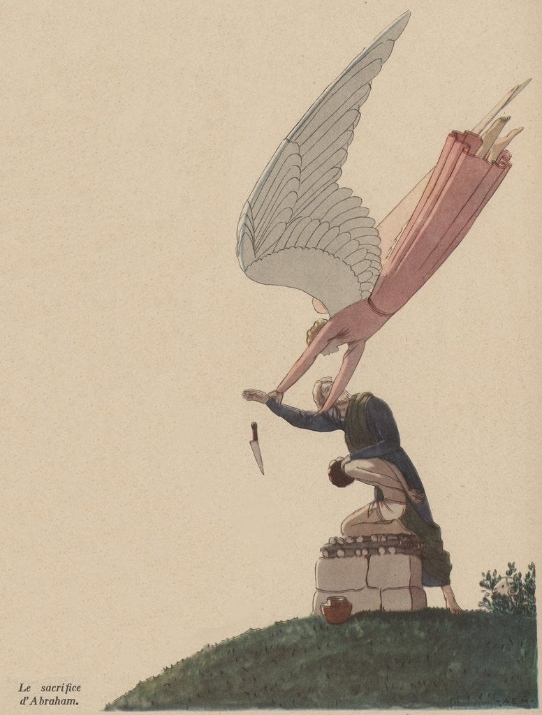 Detail of The sacrifice of Abraham by Anonymous