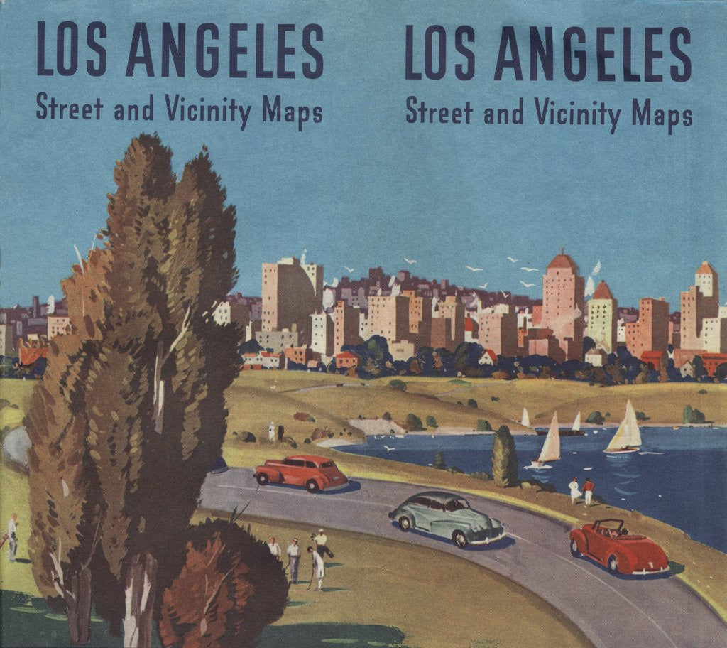 Detail of Illustration for Los Angeles Street and Vicinity Maps by Anonymous