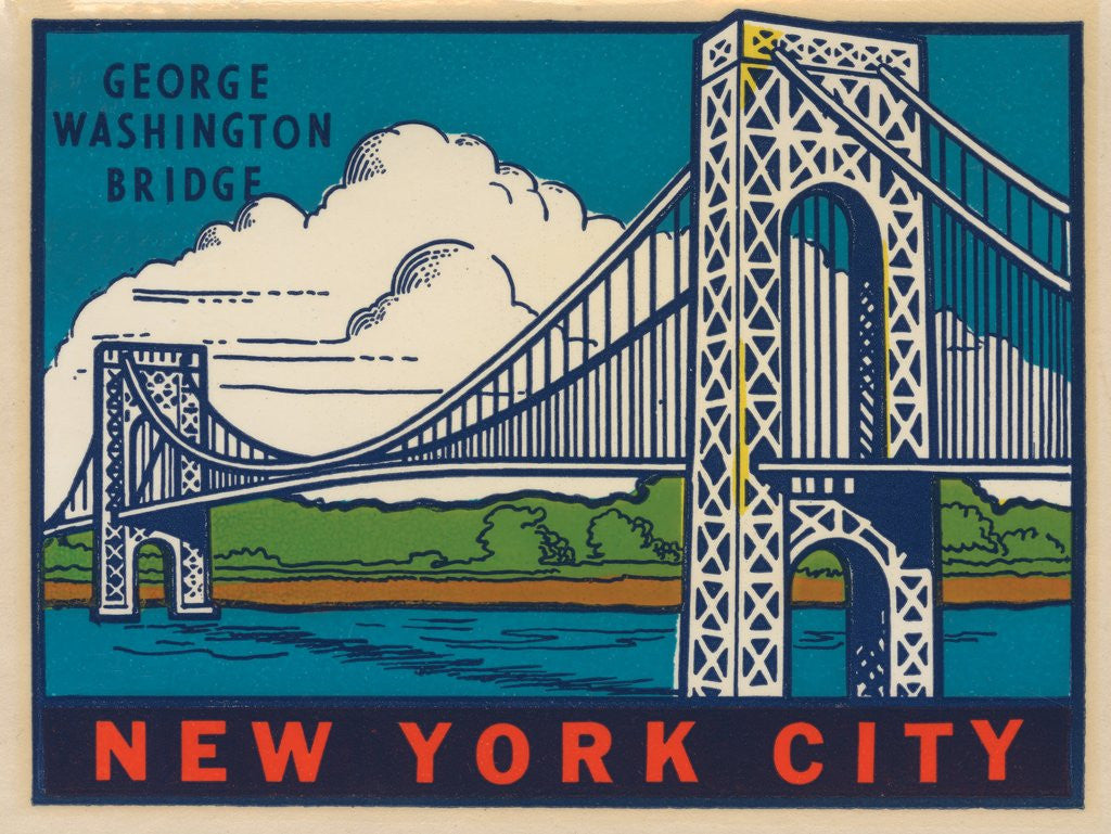 Detail of George Washington Bridge travel decal by Anonymous