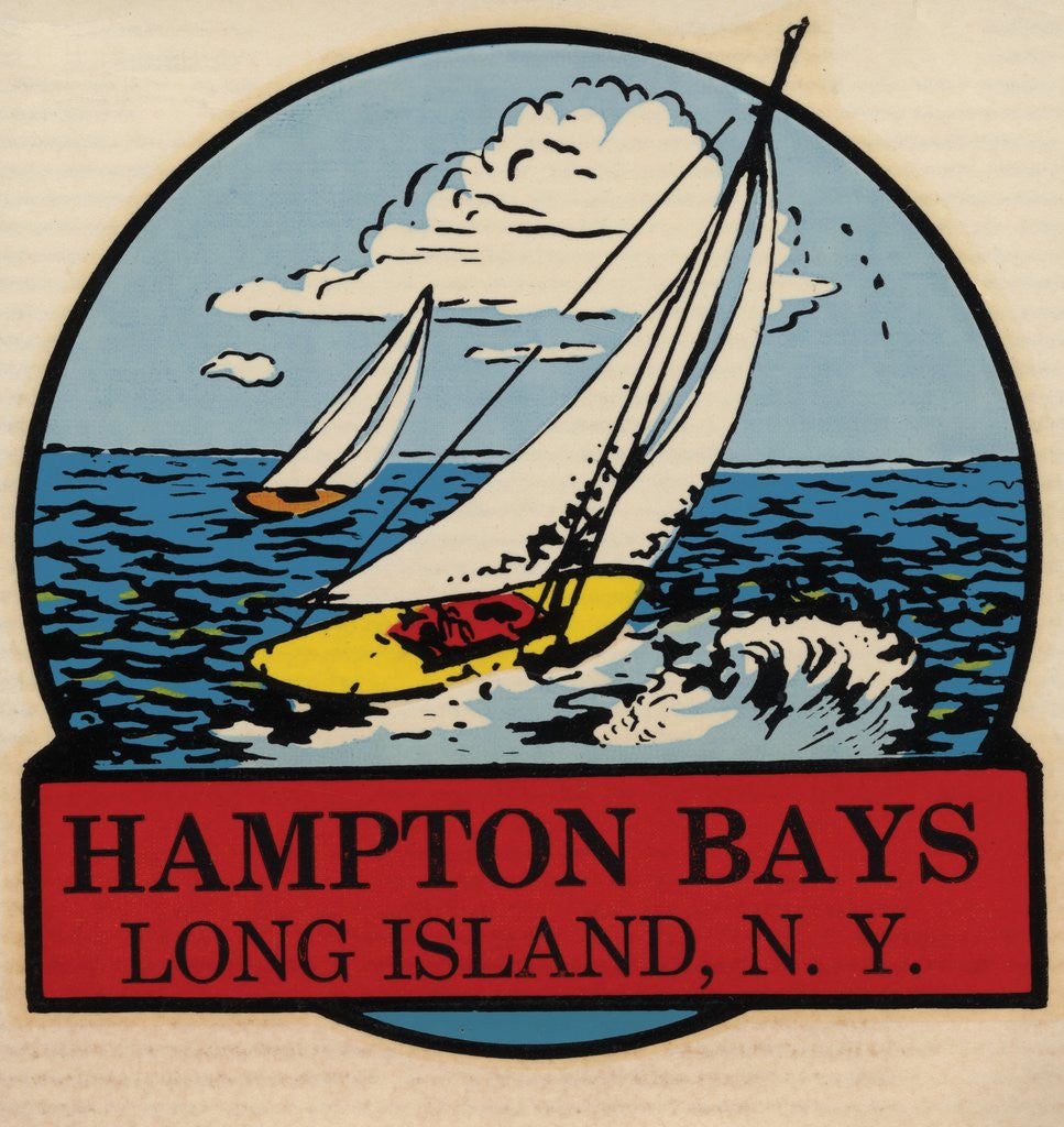 Detail of Hampton Bays travel decal by Anonymous