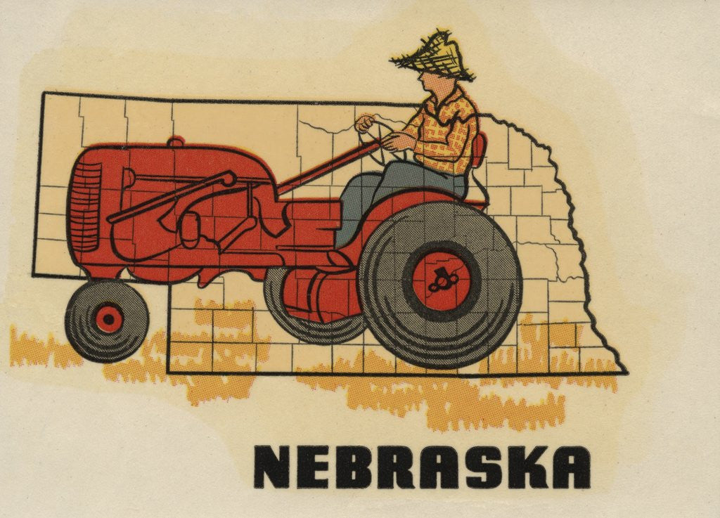 Detail of Nebraska travel decal by Anonymous