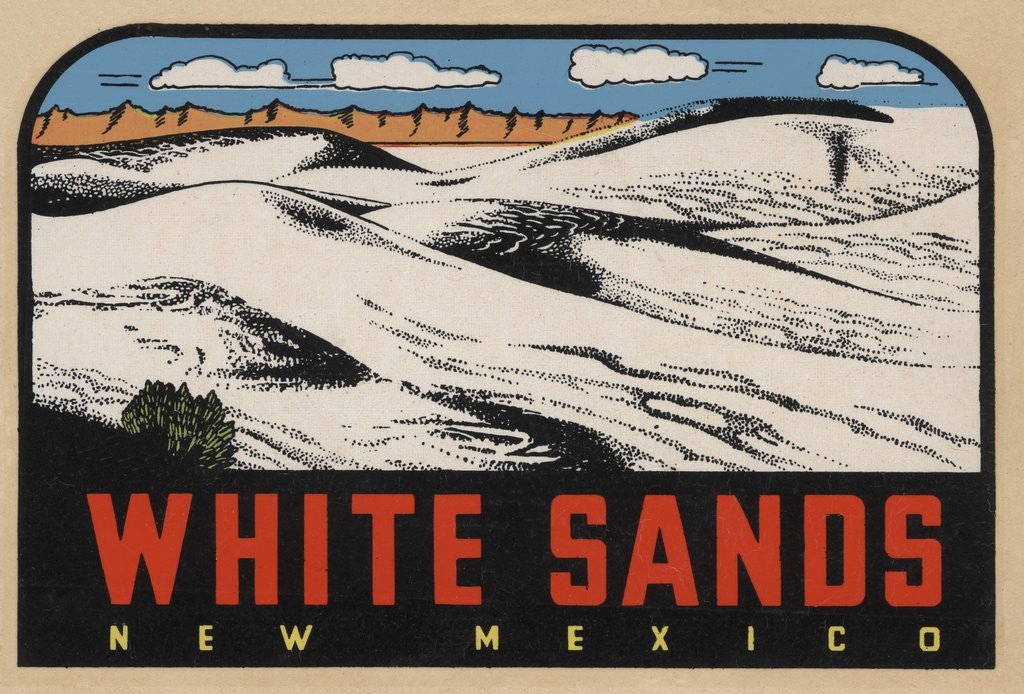 Detail of White Sands New Mexico travel decal by Anonymous