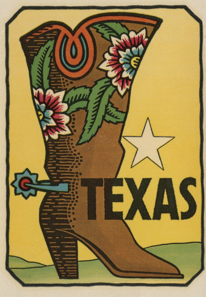 Detail of Texas travel decal by Anonymous