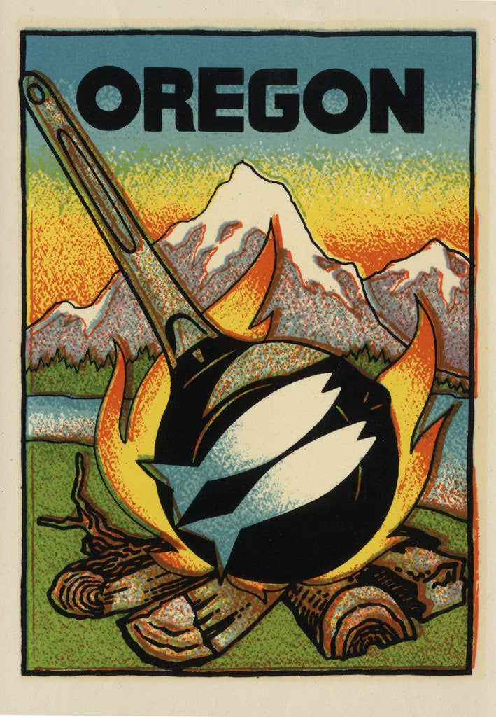 Detail of Oregon travel decal by Anonymous