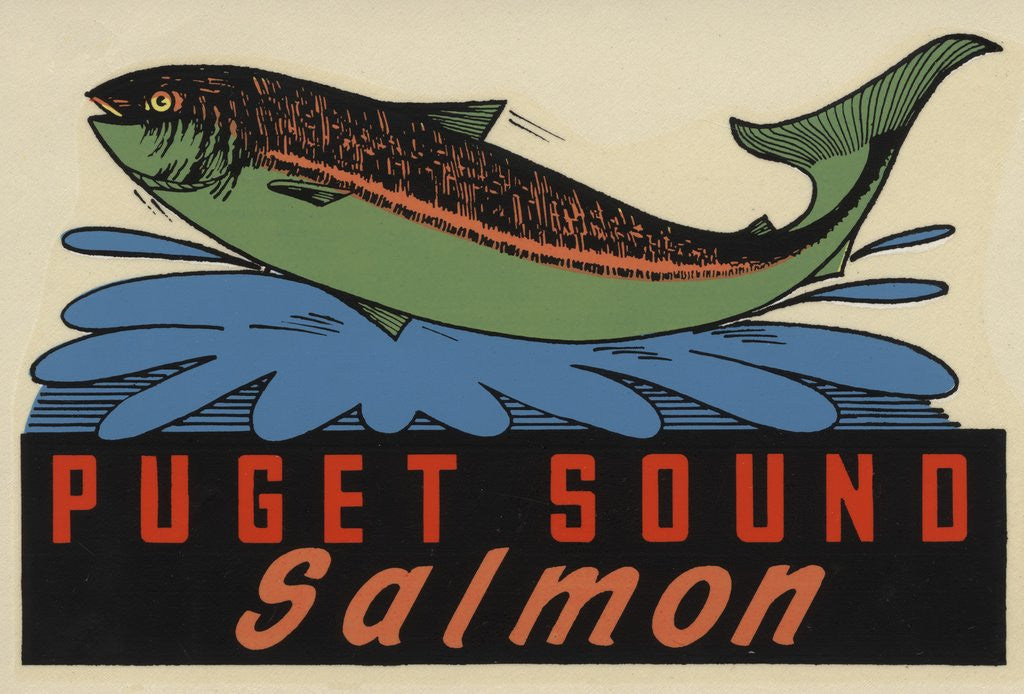 Detail of Puget Sound Salmon travel decal by Anonymous