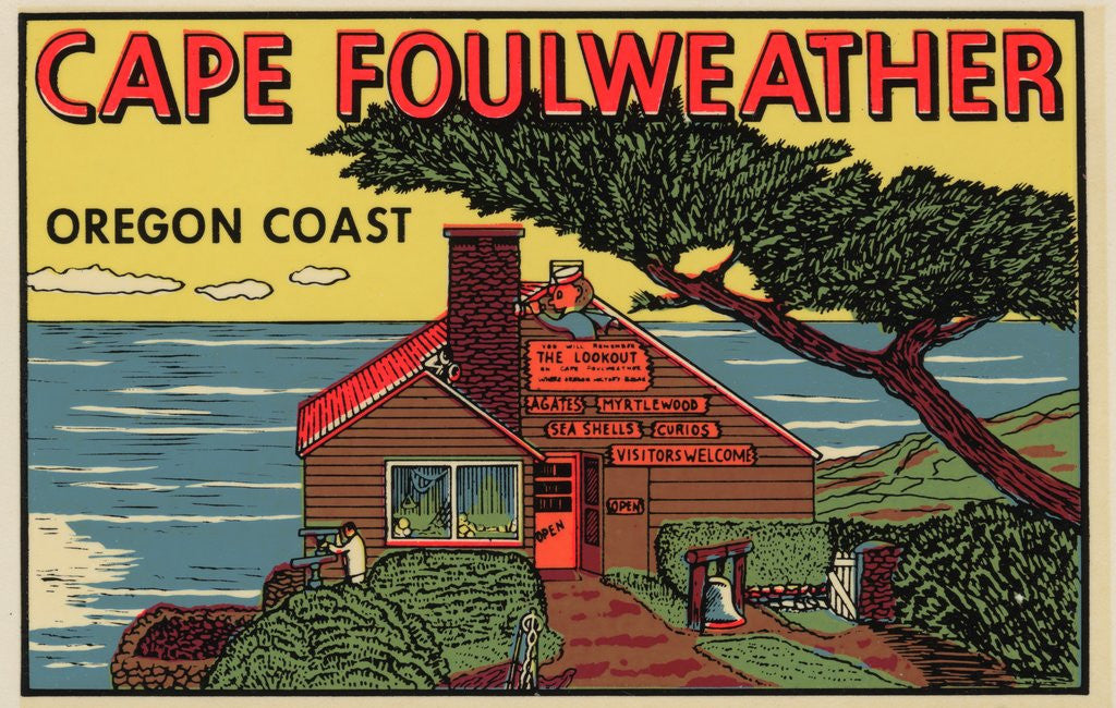 Detail of Cape Foulweather travel decal by Anonymous