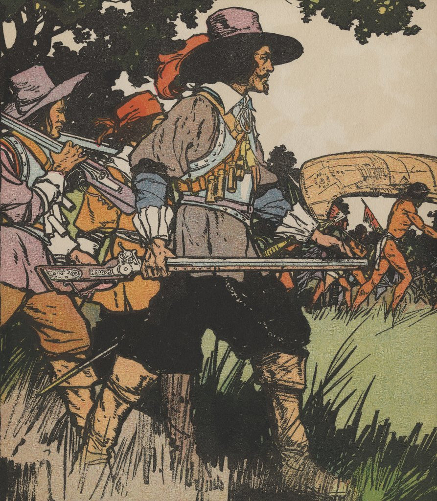 Detail of European explorers in New World by Anonymous