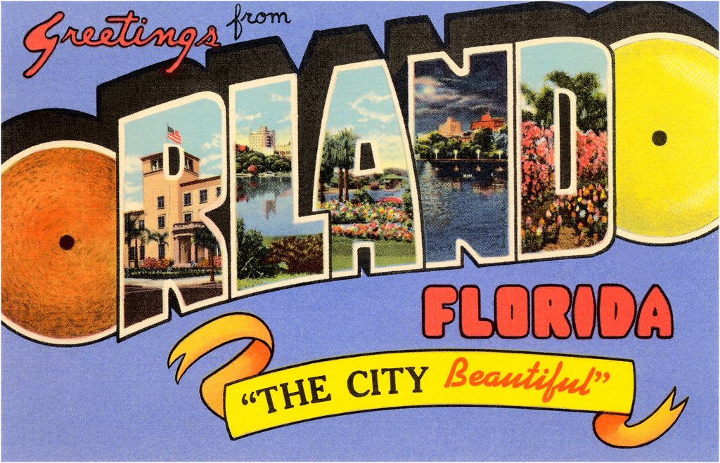 Detail of Greetings from Orlando, Florida, the City Beautiful by Anonymous