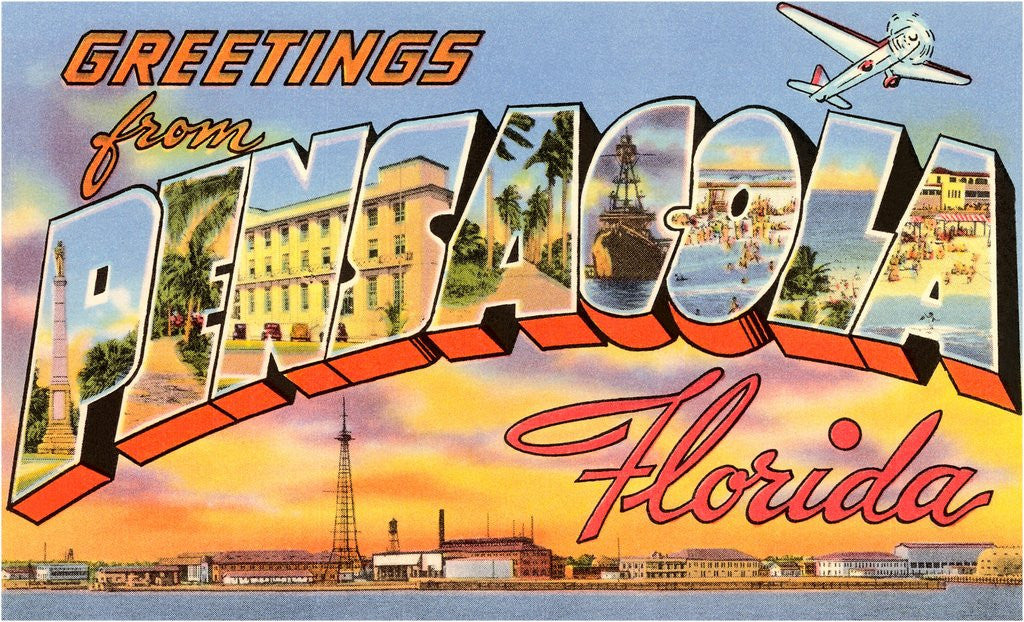 Detail of Greetings from Pensacola, Florida by Anonymous