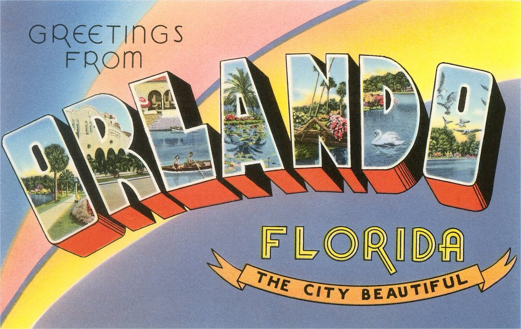 Detail of Greetings from Orlando, Florida, the City Beautiful by Anonymous